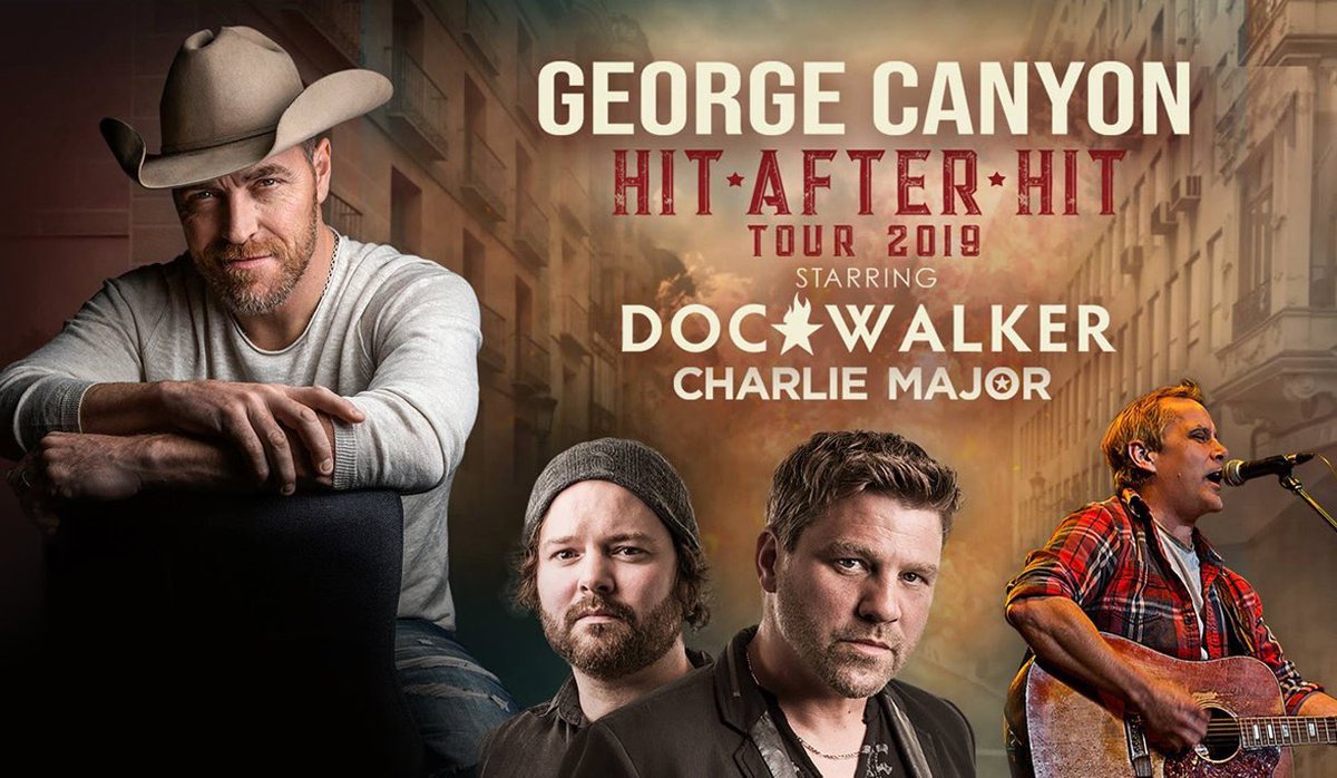 doc_walker's tweet photo. Weβre up to it again! Part 2 of the #HitAfterHittour with @georgecanyon and @cbmajor54 means we hope to see out in September! Tickets available today at https://t.co/M1PuivhzvM #countrymusic #ontour #thanks #fans - TeamDW https://t.co/QRLWGsgKPl