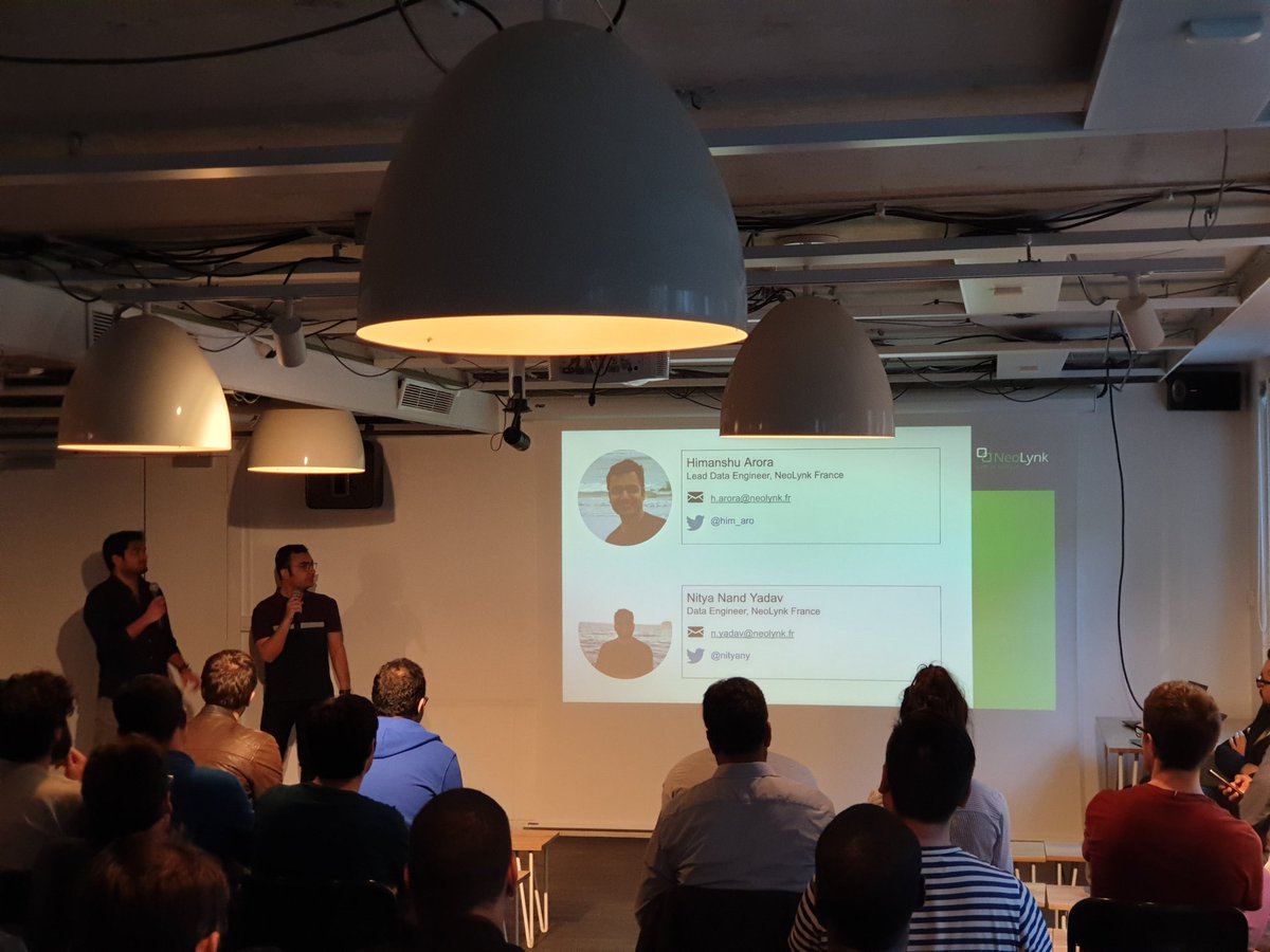 ParisDataEng's tweet photo. On termine avec Himanshu Arora @him_aro et Nitya Nand Yadav @nityany qui nous présentent des bonnes pratiques Spark https://t.co/RJ232Ye6bj