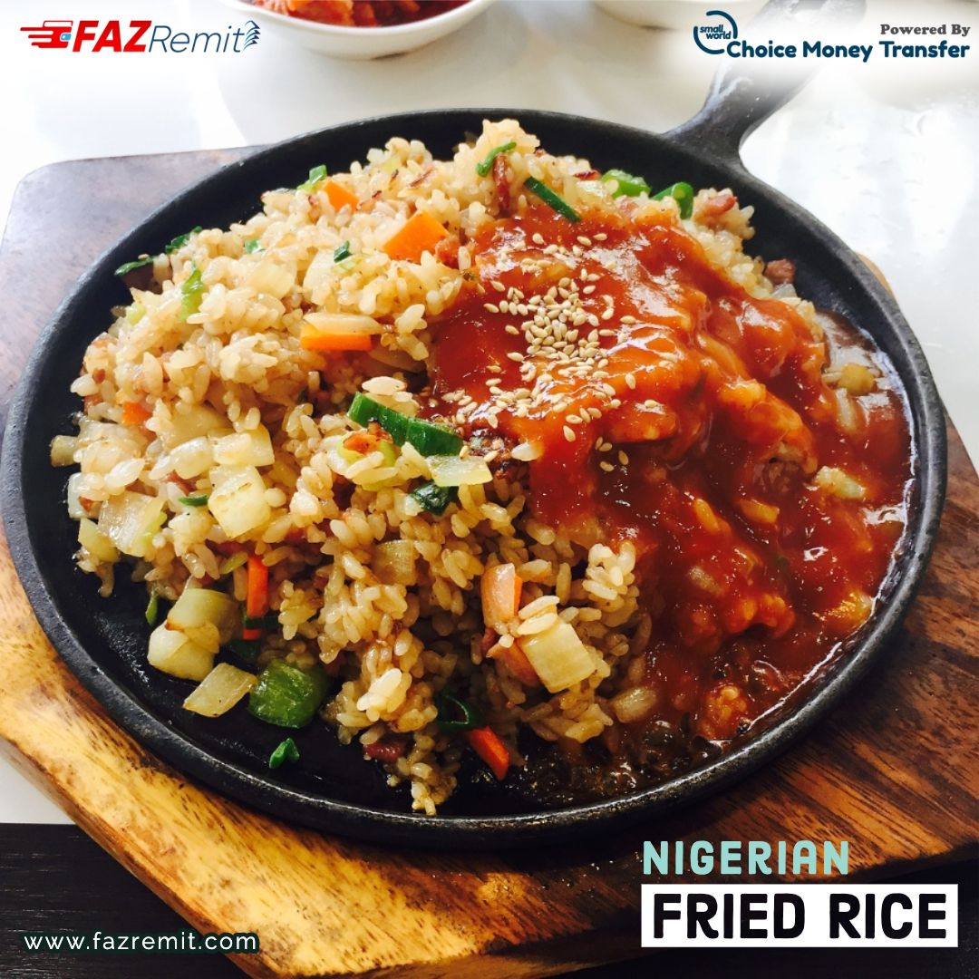 fazremit's tweet photo. Check out the spicy &amp; delicious taste of Nigerian fried rice. There are lots of variety in African food recipes making as the different cultures in Africa. 
#Africa #Nigeria #Food #TuesdayMotivation #Culture #Fazremit #Fazit #Money
Website: https://t.co/Lo29oqCQqB https://t.co/LEp6TBHlRw