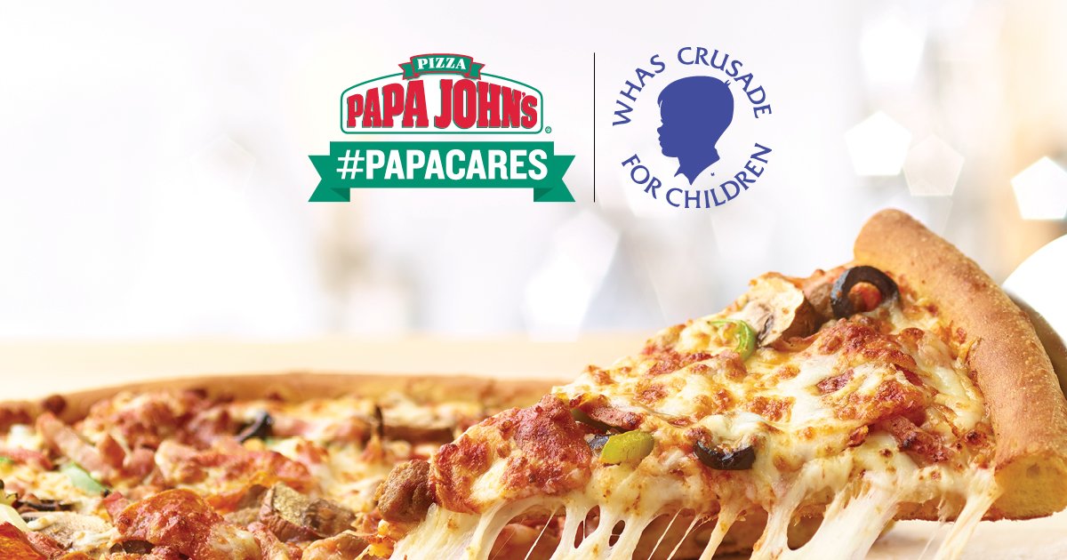 PapaJohnsLou's tweet photo. Eat pizza and help us support @CrusadeChildren! 20% of your total purchase will be donated to Crusade when you use the promo code CRUSADE at checkout. It's never been so delicious to support a good cause! #papacares
Valid online only at participating Louisville locations. https://t.co/9NYRDiJ3M0