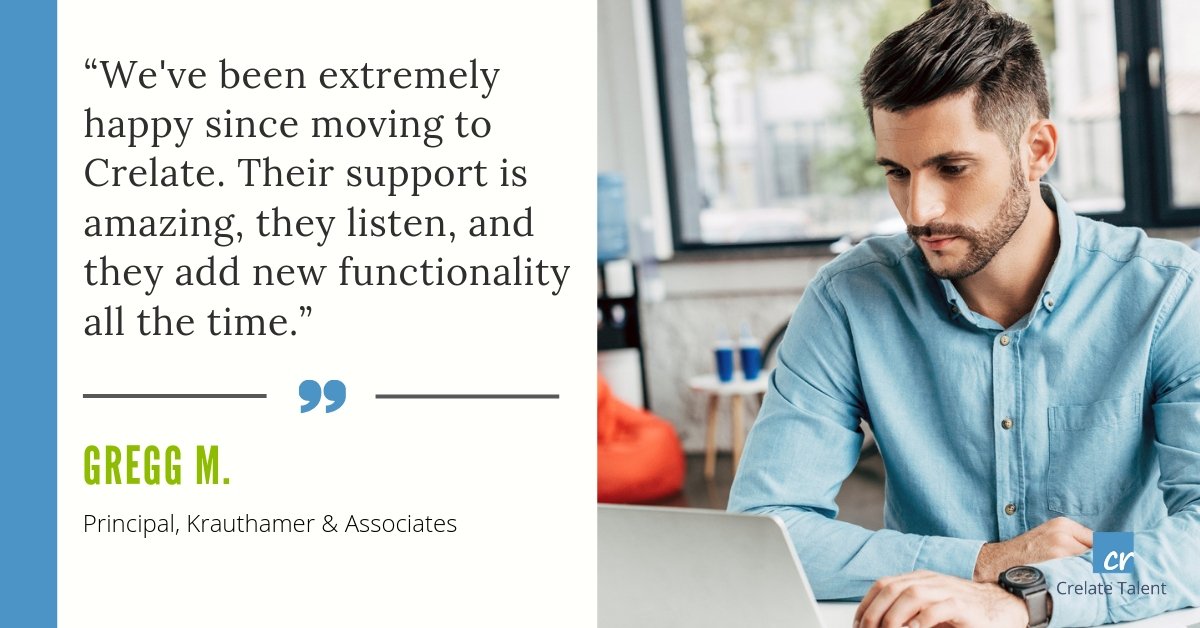 CRELATE's tweet image. Crelate Recruiting Software is sized and priced to be just right for small to mid-sized #recruiting teams. Thanks for the kind words, Gregg! #recruitingCRM