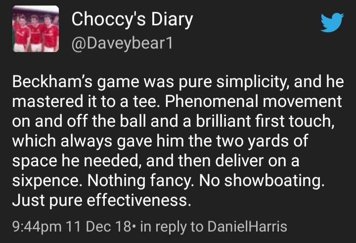 K_Stand_Red's tweet photo. Seeing Becks strolling through what was admittedly an easy game vs München, reminded me of this by @Daveybear1 #PureSimplicity https://t.co/N2rpP0lQtz