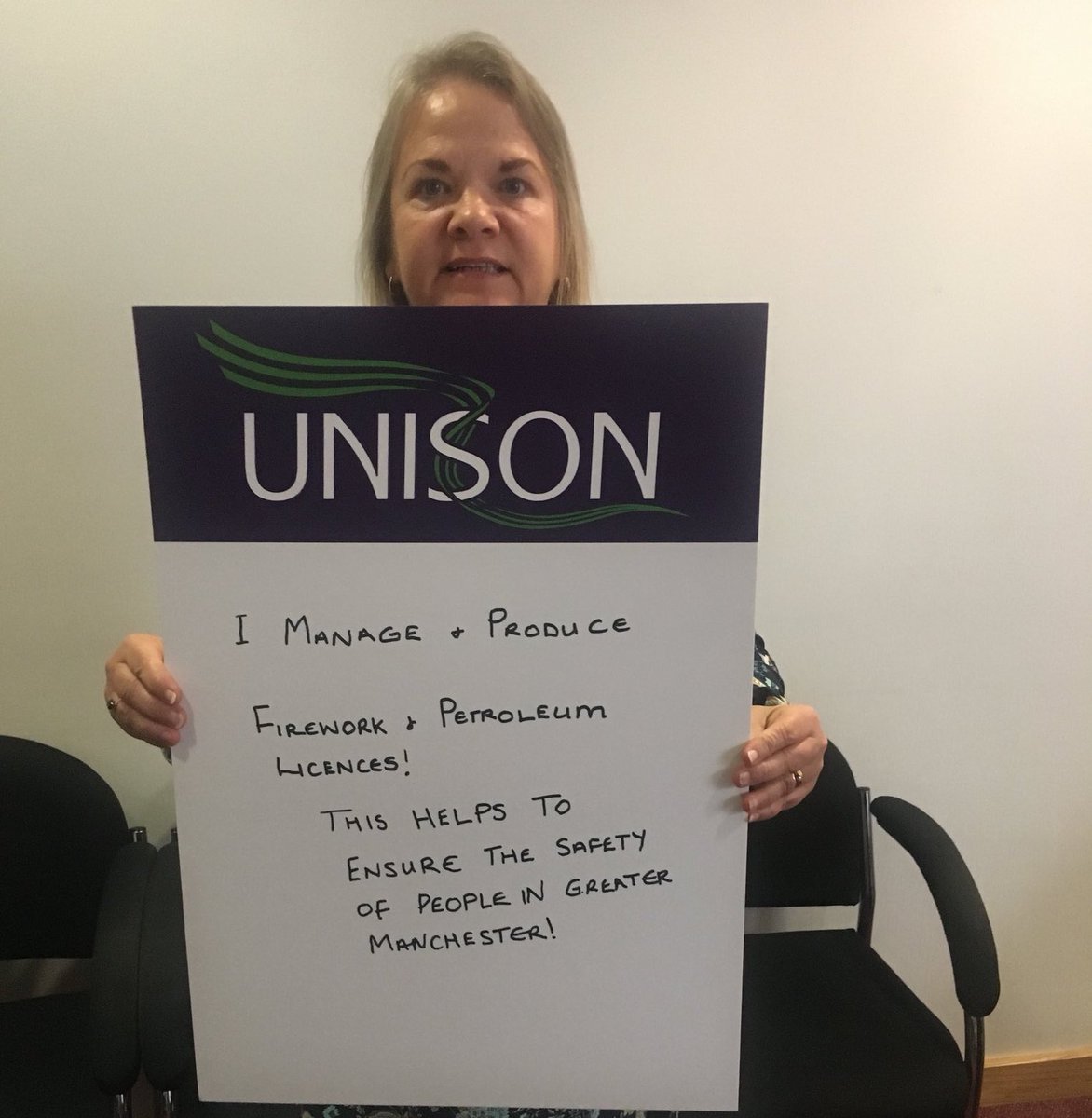 unisonfiregm's tweet photo. #MeetOurMembers Carol checks, processes and issues licences for petrol stations and fireworks shops to make sure they are safe and properly managed that's definitely #BackboneNotBackOffice and means Inspectors can target their visits - it's all part of #DifferentRolesSameGoals https://t.co/PJDl1PJOIk