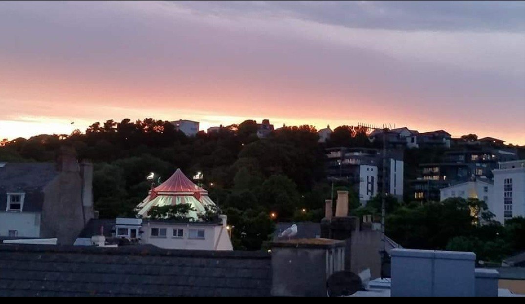 BorderlandCally's tweet photo. FB memory from a year ago. It was my last night in #StHelier I'd had a great time, the weather beautiful. 2 weeks and I shall be back again to do the #CharlesPolsonMemoryWalk #JerseyCI https://t.co/RUMDSUdXSn