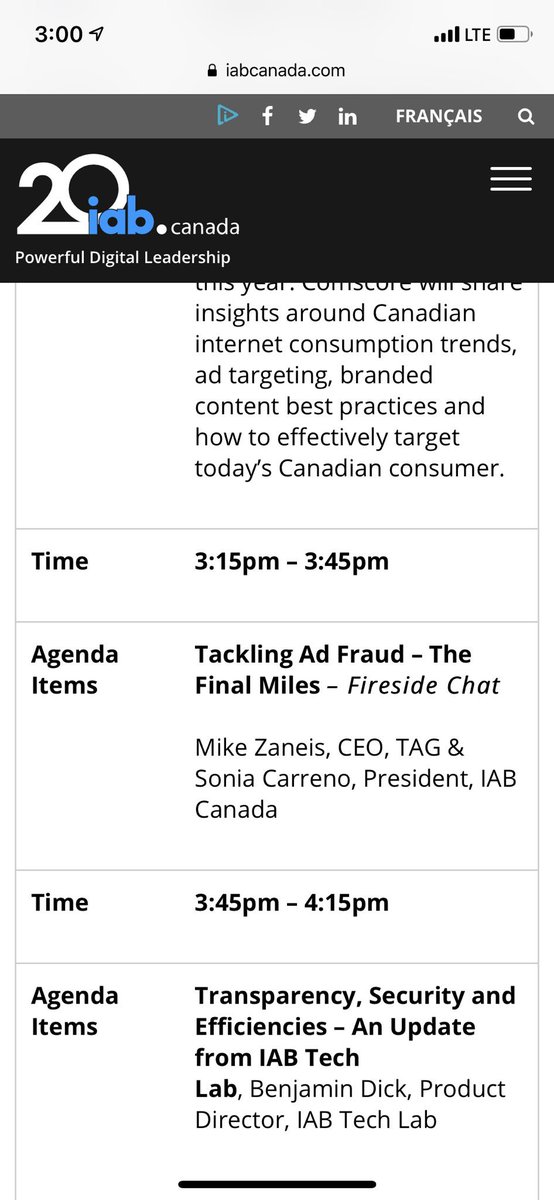 Mike Zaneis (@mikezaneis) on Twitter photo Fantastic programming for the <a href="/iabcanada/">IAB Canada</a> State of the Nation Conference. Happy to connect with old colleagues <a href="/IABTechLab/">IAB Tech Lab</a> <a href="/iab/">IAB</a> and to visit the 30+ Canadian-based <a href="/tag_today/">TAG</a> member companies. Fantastic programming for the <a href="/iabcanada/">IAB Canada</a> State of the Nation Conference. Happy to connect with old colleagues <a href="/IABTechLab/">IAB Tech Lab</a> <a href="/iab/">IAB</a> and to visit the 30+ Canadian-based <a href="/tag_today/">TAG</a> member companies.