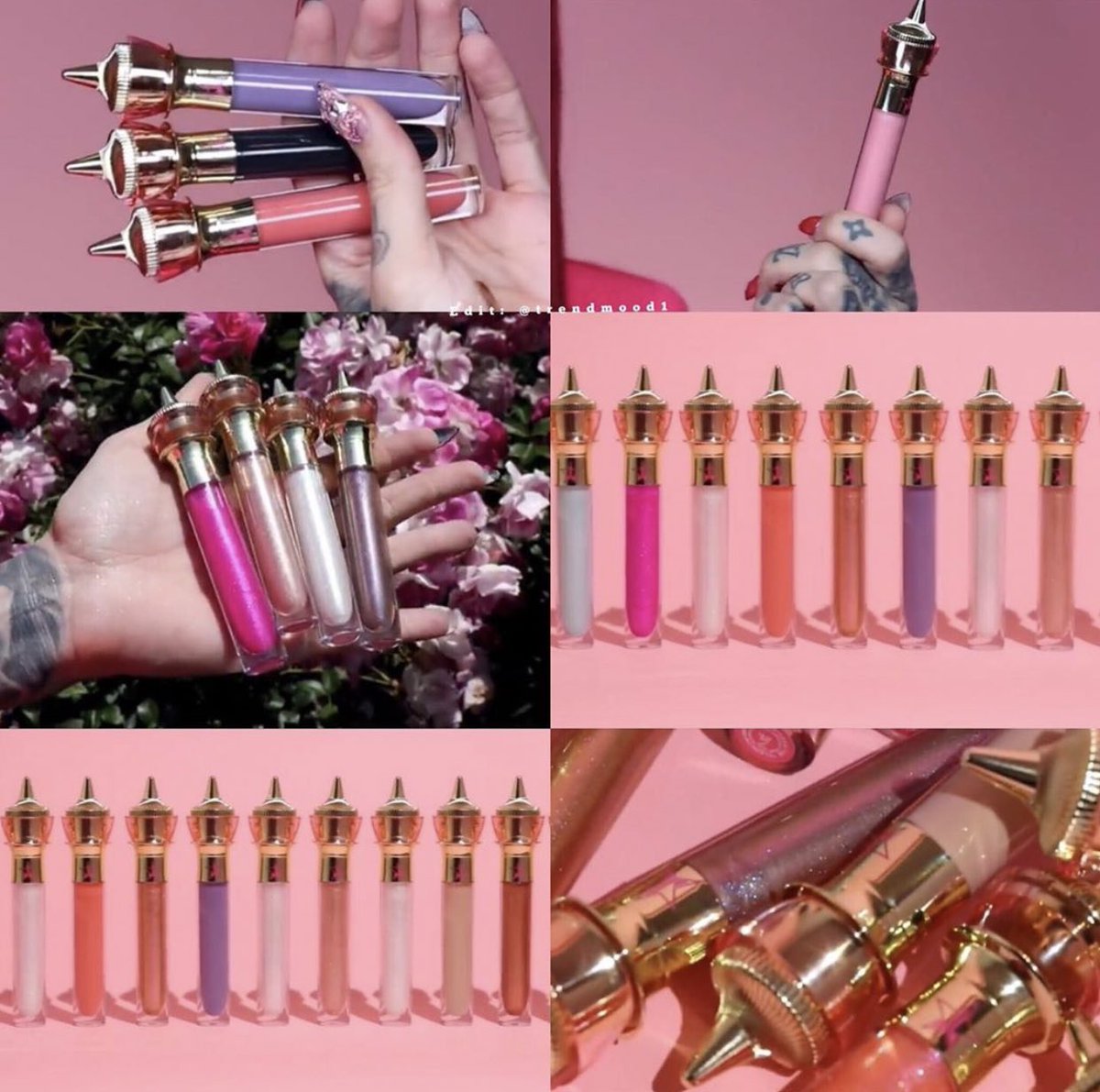 Trendmood's tweet photo. #REVEALED 🚨 #THEGLOSS !!! Finally! 😍💄 @JeffreeStar Cosmetics is about to drop their first ever glosses! 💄✨ 💗 ⭐️ 18 shades, 2 different finishes: 12 Glitter fantasy 
6 Extreme shine, Créme brûlée scent, Fl $18 each #Vegan
Online ➡️ MAY 31ST @ 10am PST https://t.co/Uy1qpOUYDV