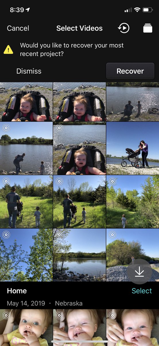 snapthread's tweet photo. Coming soon in 2.0.2: a handy floating button to scroll back to the bottom of your photo library! ⬇️👍🏻 https://t.co/8qJjmm72Qi
