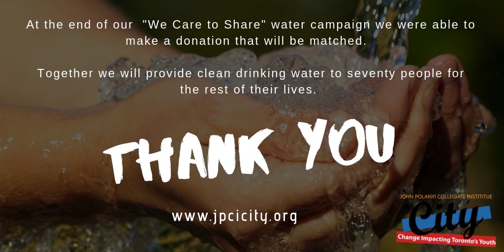 Thank You CITY family for stepping up once again.