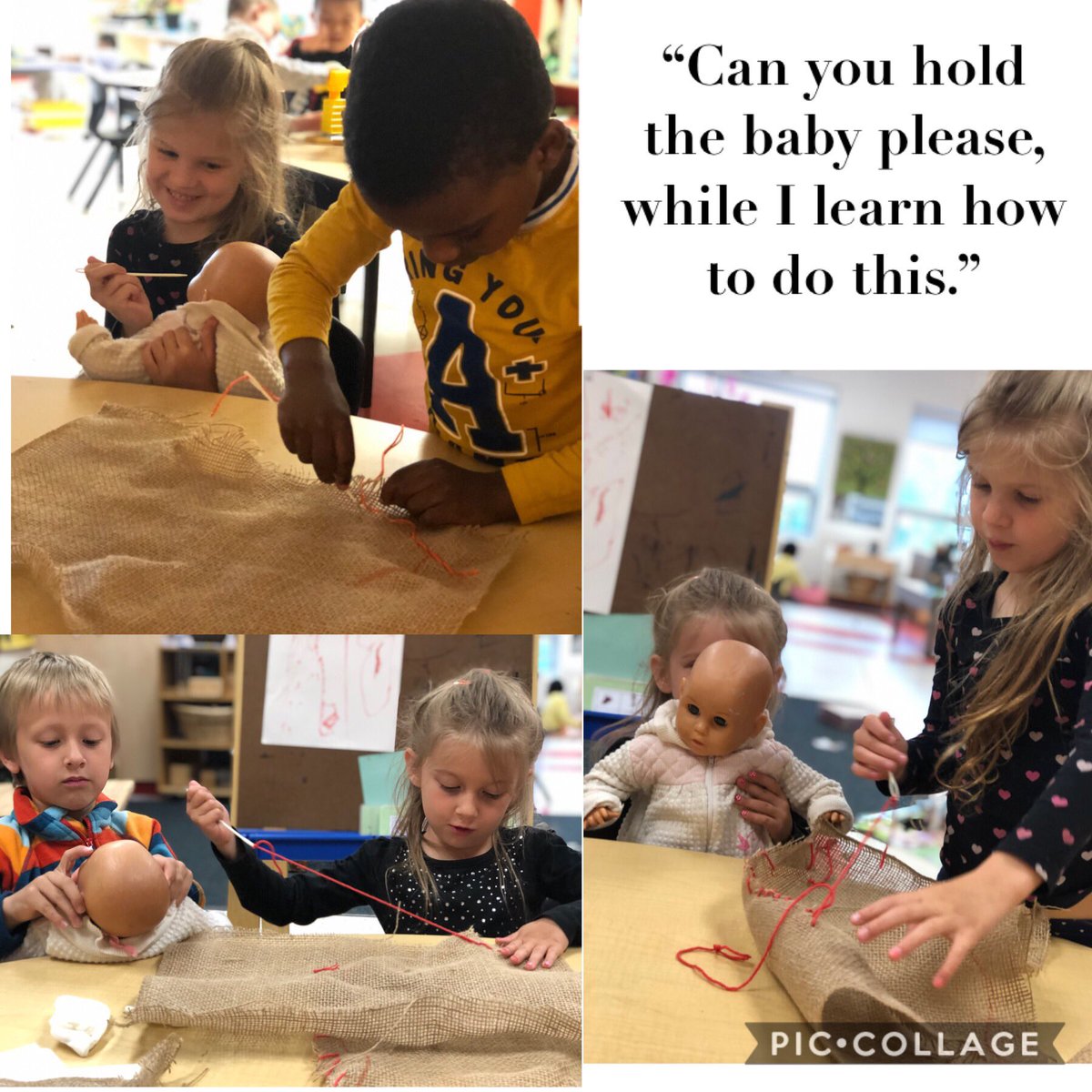 When educators make learning visible, they inspire a ripple effect of creativity &amp; more learning. Thanks <a href="/DebbieAxiak/">Debbie Axiak</a> inspiring us to explore sewing. Our Kindies are off to a great start! #hillsideinspires