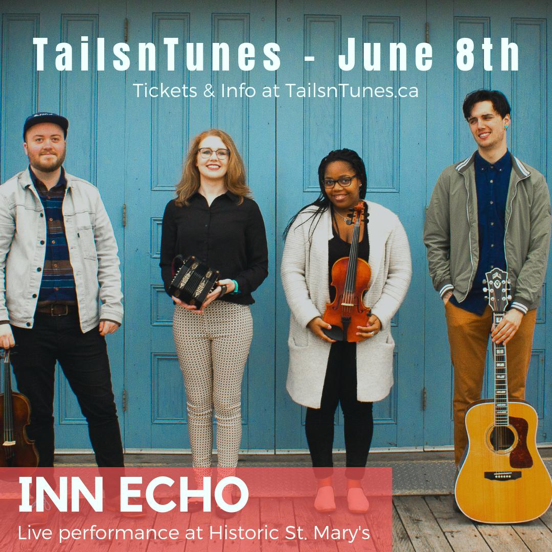 Live performance by Inn Echo at #HistoricStMarys on Saturday June 8th! Doors open at 6:30PM, concert begins at 7:30PM

Visit TailsnTunes.ca to get your tickets!

#musicbreatheshere #peilobster #IslandMusic 
#chefilona #follow #INNECHO #indianriverfest #historicstmarys