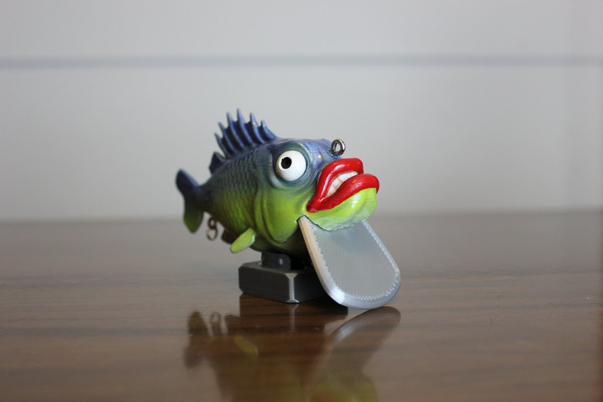 Adrian_Review3d's tweet photo. "Ugly lure" by StrangeBait (thing 3437865) printed on @Creality3dprint CR-10 Mini in @3DDPLUS PLA. Add ballast, airbrush, epoxy coat, add split rings. Just needs hooks.
Went way outside my comfort zone with this gift for my uncle. Learned a lot and I'm happy with the results. https://t.co/U2rP32QJ9H