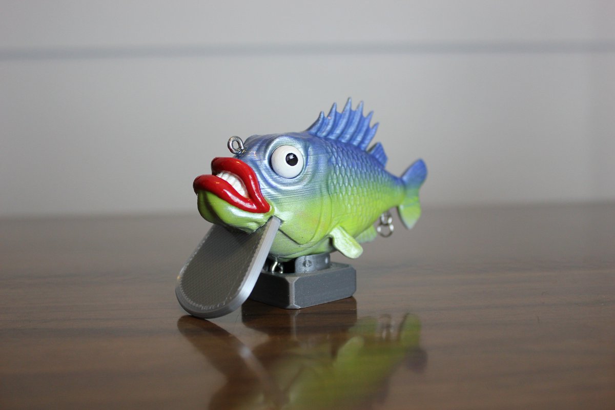 Adrian_Review3d's tweet photo. "Ugly lure" by StrangeBait (thing 3437865) printed on @Creality3dprint CR-10 Mini in @3DDPLUS PLA. Add ballast, airbrush, epoxy coat, add split rings. Just needs hooks.
Went way outside my comfort zone with this gift for my uncle. Learned a lot and I'm happy with the results. https://t.co/U2rP32QJ9H