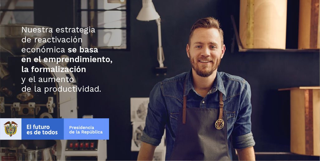 infopresidencia's tweet photo. Para lograr la reactivación económica del país incluimos en el Plan Nacional de Desarrollo el `Pacto por el emprendimiento, la formalización y la productividad´, que busca fortalecer el emprendimiento en estos cuatro años. #MITgsw2019 https://t.co/T3XCMAEZgO