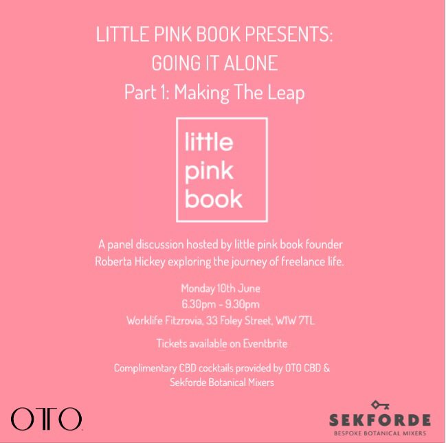 Looking to get into #freelance life? Already a #freelancer? Come hear from amazing women who left jobs at <a href="/BBCR1/">BBC Radio 1</a>, <a href="/redbulluk/">Red Bull UK</a> &amp;
more to work for themselves at <a href="/little_pinkbook/">_littlepinkbook_</a> Presents: Going It Alone on 10th June. TICKETS: eventbrite.co.uk/e/little-pink-…