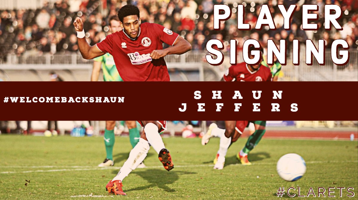 OfficialClarets's tweet photo. PLAYER SIGNING:
We're delighted to confirm the return of Shaun Jeffers!
The striker re-joins City from Brackley Town!
#WelcomeBackShaun #Clarets https://t.co/ghqlC0TtKX