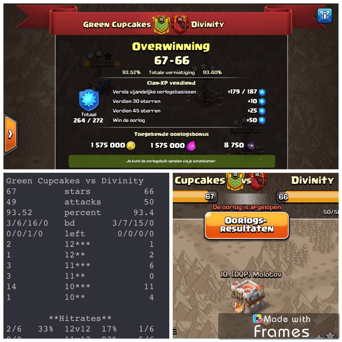 GreenCupcakes3's tweet image. this time the W was for us... Great War on both sides and great sportsmanship for leaving 1 base open on each side to even the BD.. That’s how NDL clans do it 😉💪🏻