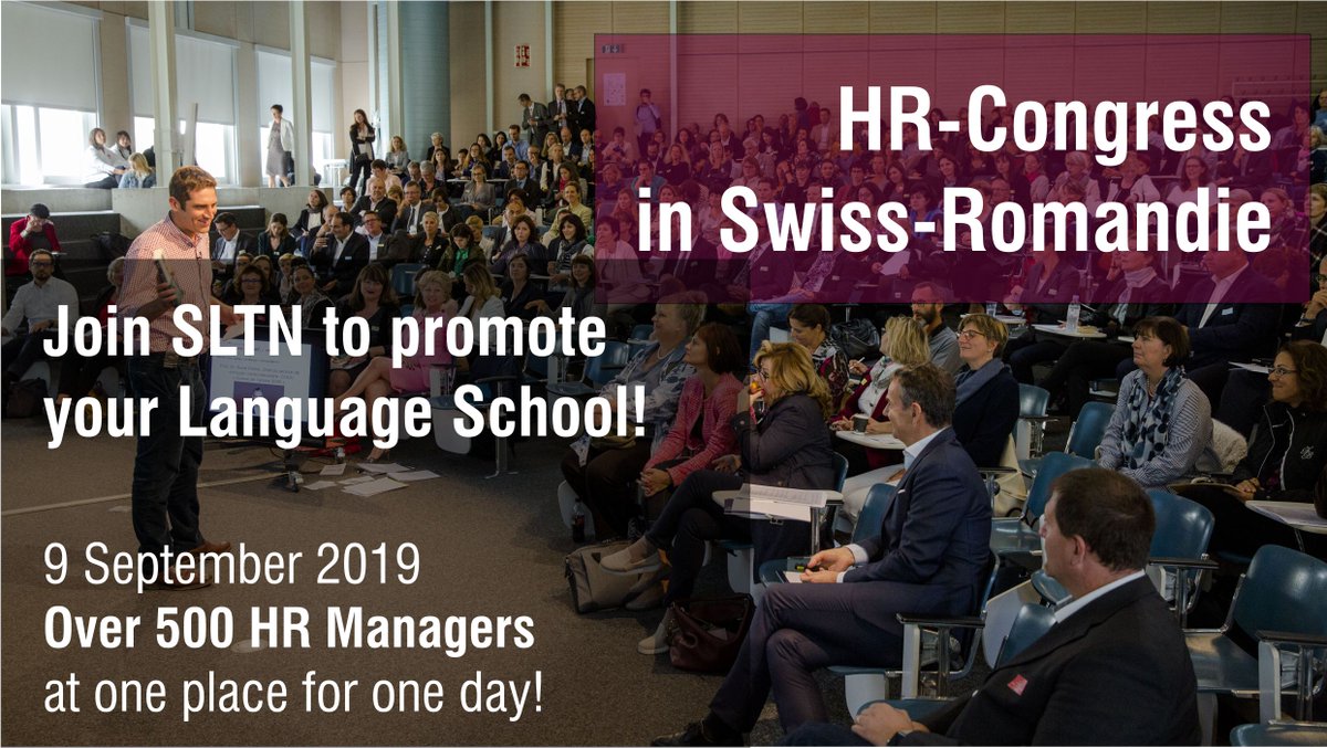 SwissLTN's tweet photo. Dear Language Educators of Swiss Romandie! 
Join us with a stand to get a highly targeted exposure to the biggest professional community of HR managers in the French speaking part of Switzerland. September 9, 2019, Lausanne: 
https://t.co/YZc6QUQfeX https://t.co/xAb7UHuQRP