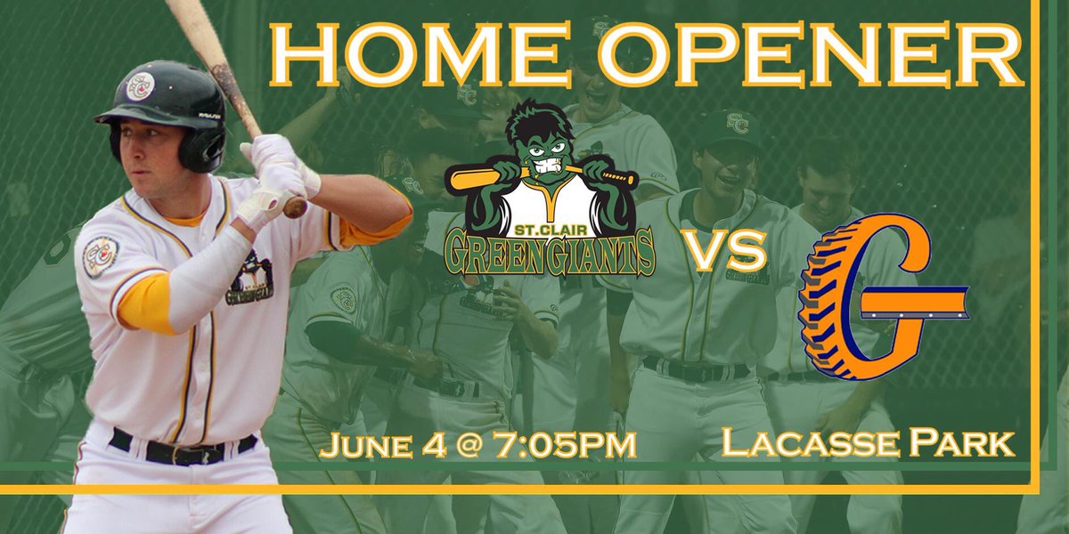 SCGreenGiants's tweet photo. Join us on June 4th at Lacasse Park for our HOME OPENER as we kick off the 2019 @GLSCL season with a divisional matchup against the @galiongraders https://t.co/hSDew3ZiBw