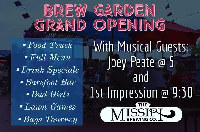 Its finally the time of the year when we kick off the summer with our Beer Garden's Grand Opening Party!

We've got a lot of cool things going on including Lawn Games, and Bags Tourneys. The Barefoot Bar and the Food truck will be open and the Bud Girls are coming to kick it…