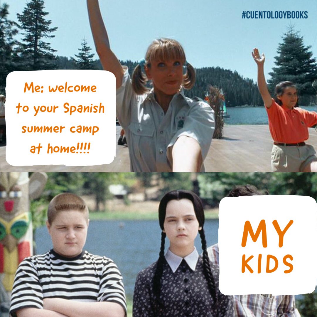 It’s day 1 of summer vacation for us, and for my kids that means Spanish only at 🏠. Cue evil laugh 😈 & wish me luck😔 Tell me, are your kids going to a Spanish camp this summer? What are you doing to supercharge their Spanish while on vacation? #bilingualkids #booksinspanish
