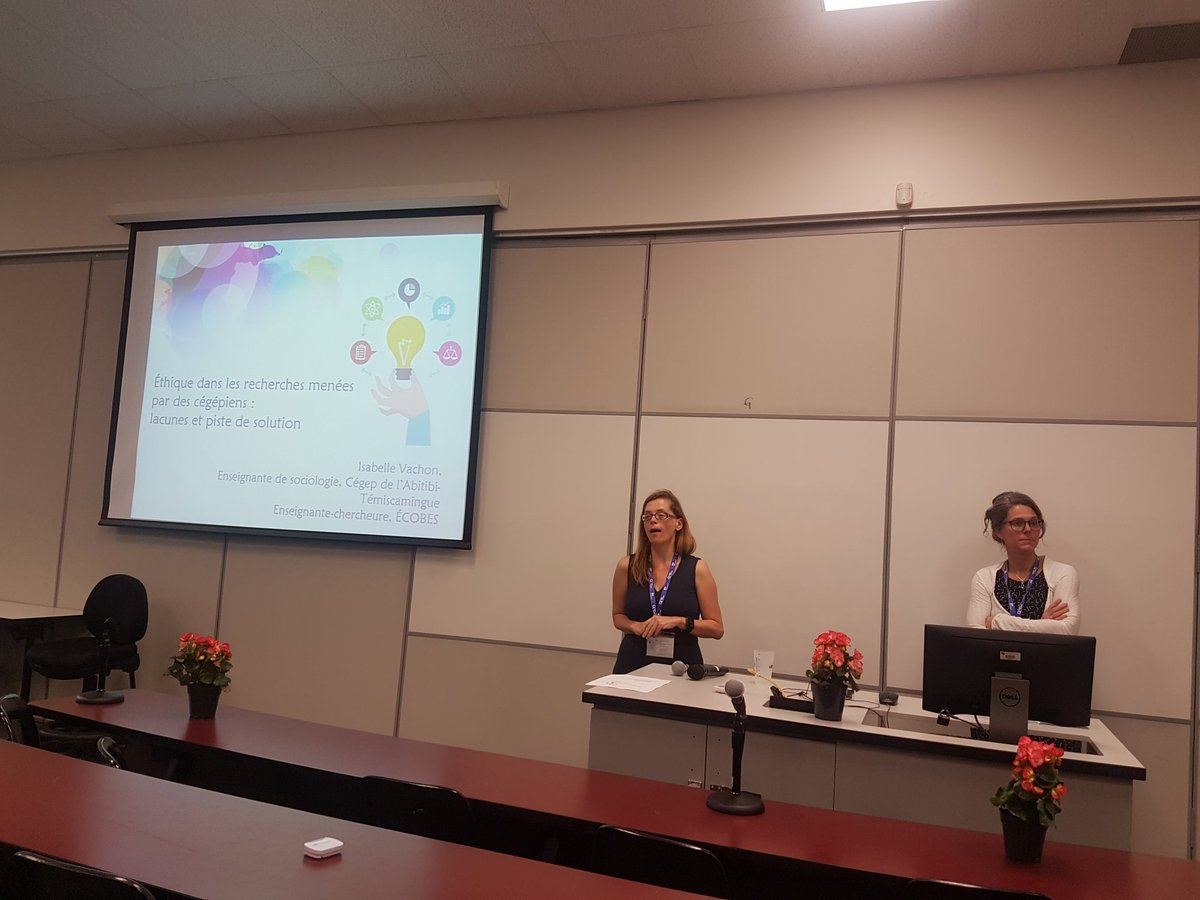 cyberthecaireQC's tweet photo. #acfasC9 - #Éthique dans les #recherche menées par des cégépiens : lacunes et pistes de solutions par Isabelle Vachon (Cégep Abitibi-Temiscamingue)  @ECOBES_ #Acfas #AcfasCégep https://t.co/fht7MfruEL https://t.co/bNrhz9VPm3