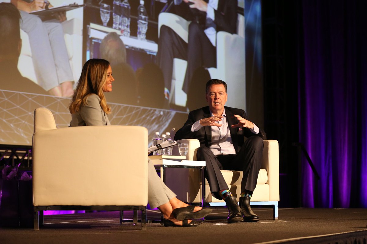 ambermac's tweet photo. Thank you James @comey for sitting down with me @isaca_wpg after your keynote to discuss everything from cybersecurity threats, to video fraud, to ethical leadership, to election interference  - and most importantly - why now is the time to "speak and seek the truth." 
#WCISC https://t.co/5vb0SHoeyE