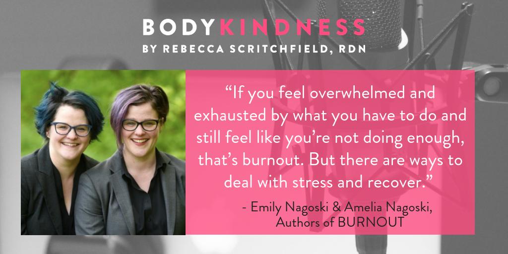 ScritchfieldRD's tweet photo. Emily &amp; Amelia Nagoski's new book Burnout (@burnoutbook) is THE stress resilience book I’m recommending to friends and clients from now on. Tune in to the first of this 2-part interview and find out why! https://t.co/CysVHdgXfK https://t.co/pTAQUH8hb3