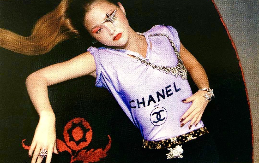 Aralda Vintage on Instagram: Devon Aoki for Vogue Deutsch July 2001 by  Karl Lagerfeld • Chanel FW '01 “Just a drop of No 5” cropped sweater  available in a size 38 ( Sold )