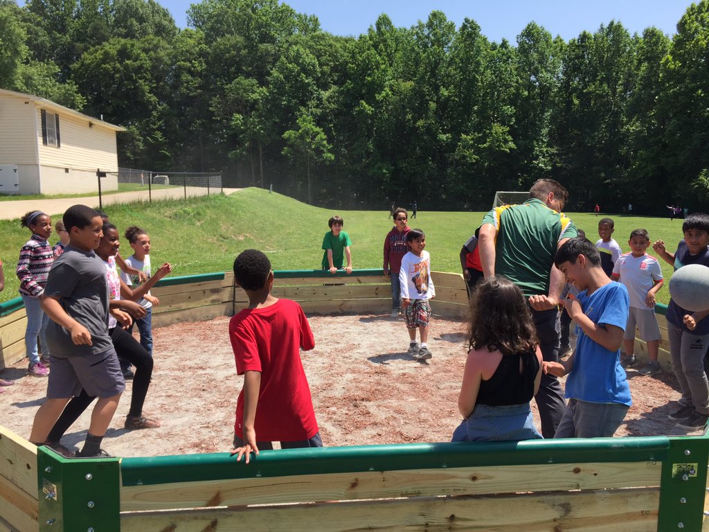 Students enjoying their new GaGa Ball Pit! #MNEStheBest