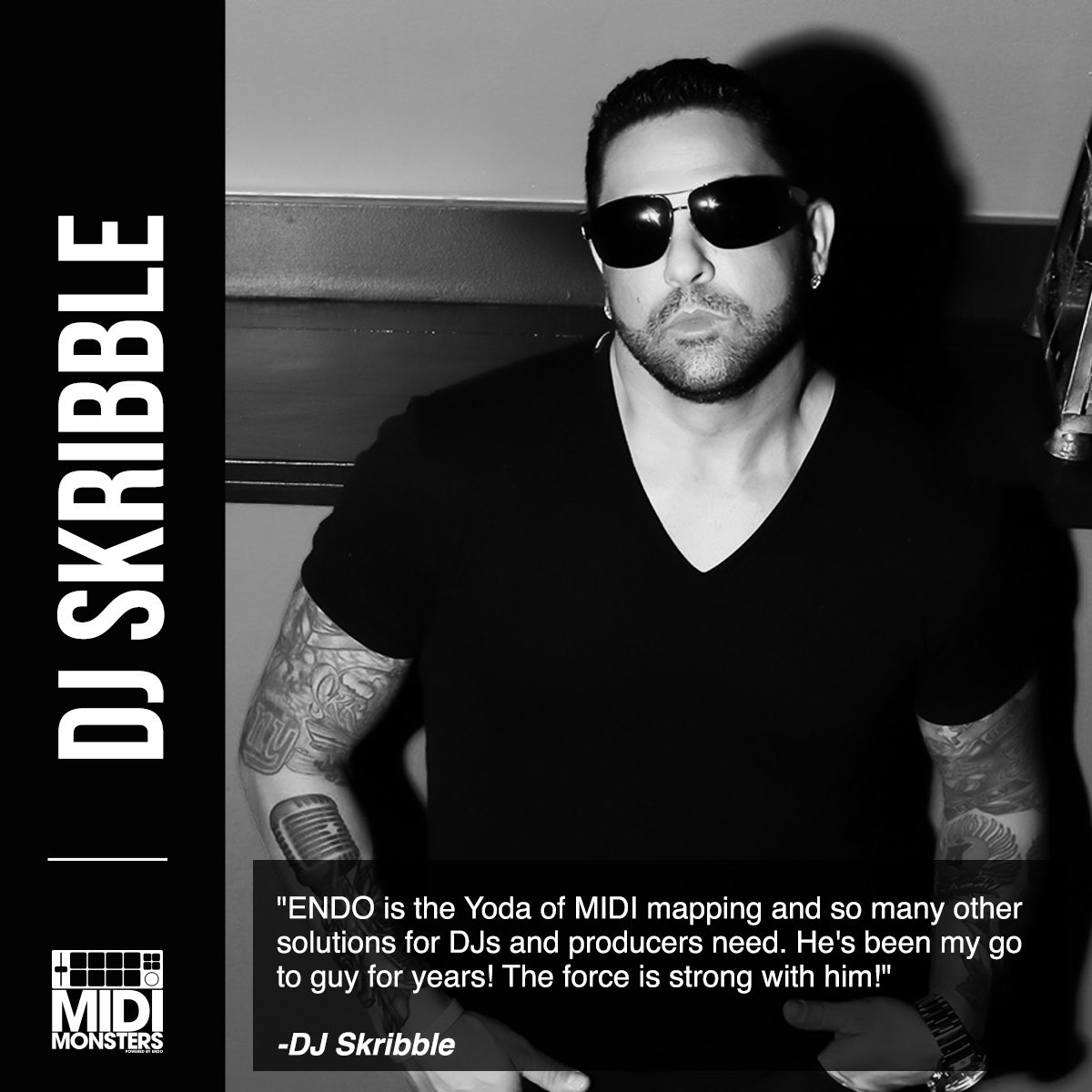 The team at <a href="/midi_monsters/">MIDI Monsters</a> helped <a href="/DJSKRIBBLE/">DJ SKRIBBLE</a> make the most his setup. He says: "<a href="/DJEndoLive/">ENDO</a> is the Yoda of MIDI mapping and so many other solutions DJs and producers need he's been my go to guy for years! The force is strong with him!"