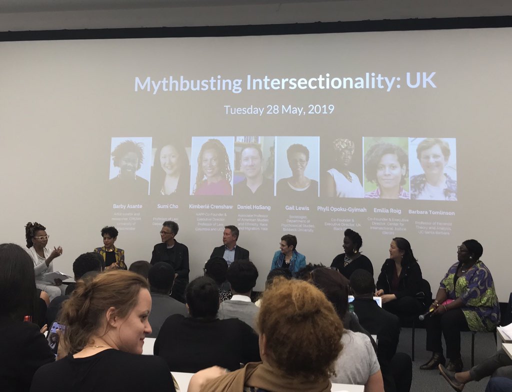 crageshri's tweet photo. An incredible conversation tonight! Thanks to the amazing speakers @barbyasante @EmiliaZenzile @MsLadyPhyll @Whaliehamilton Barbara Tomlinson, Sumi Cho, Daniel HoSang & of course @sandylocks! #IntersectionalityMatters #MythbustingintersectionalityUK https://t.co/4mYzC4XTtC
