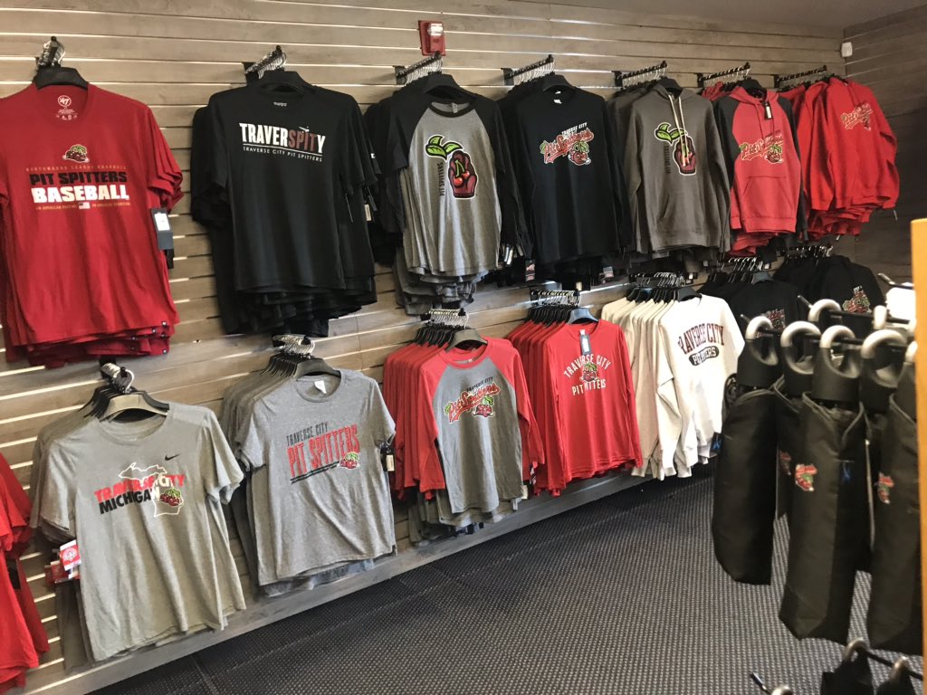 Joe_Aulisio's tweet photo. Some of the @TCPitSpitters gear from the #pitshop @larryfigurski may be lighter in the wallet when we leave, do you like the Pit Spitters look? @WOODTV https://t.co/0M05NLSvAD