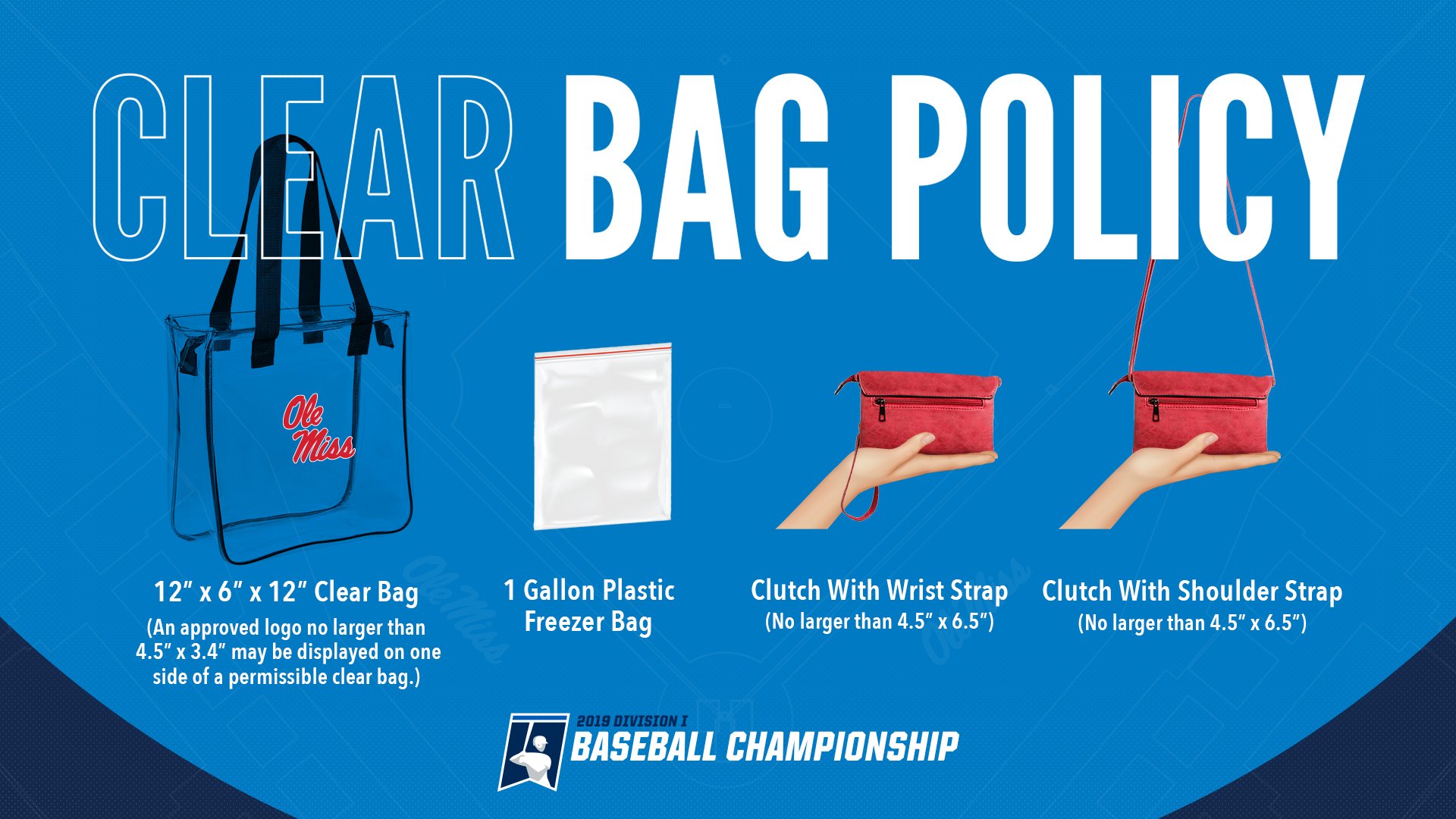 Ole Miss Baseball on Twitter "Our clear bag policy will be in effect
