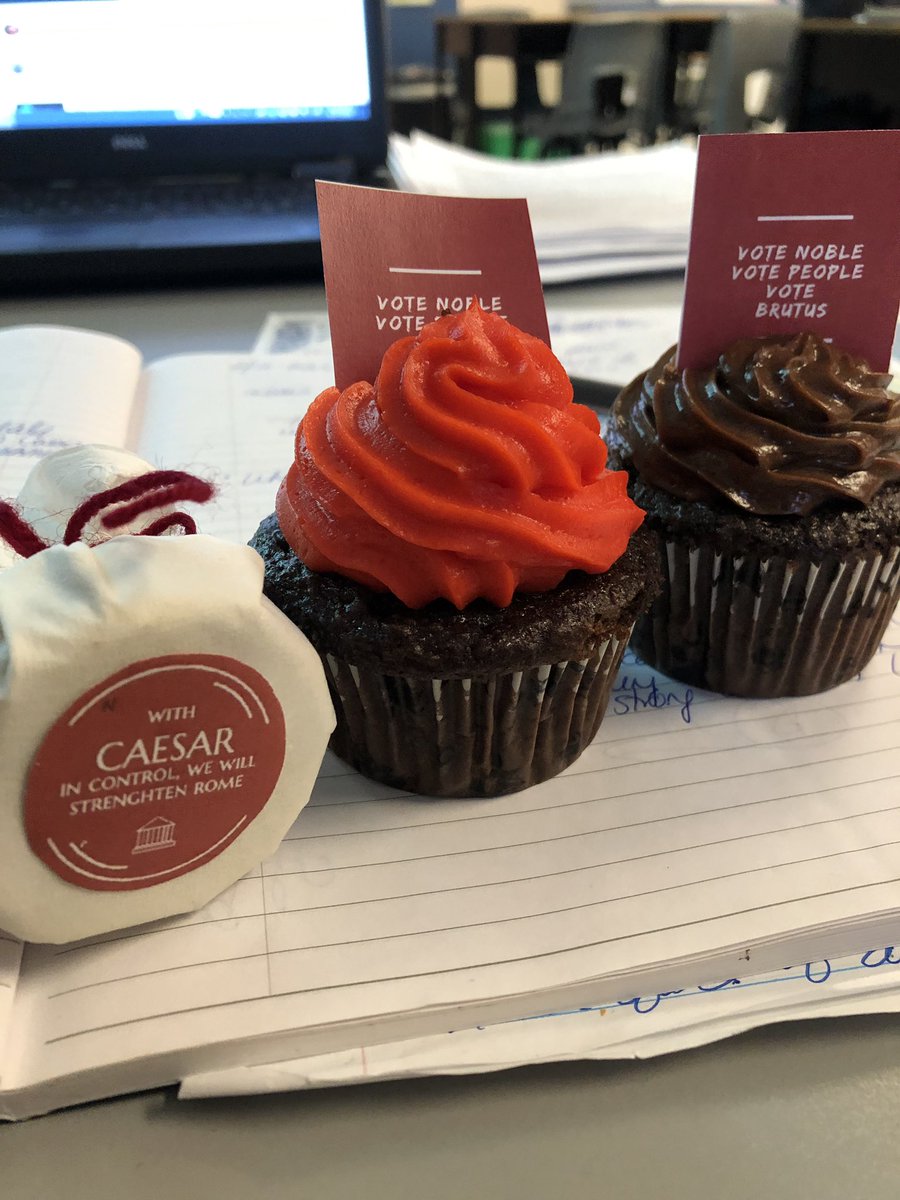 nardi_mrs's tweet photo. The Roman Project: we are in the middle of our campaign week inspired by #JuliusCaesar #Shakespeare Utilizing appeals to rhetoric & a few bribes, literature is brought to life. Who will win? #Caesar #Brutus #Cassius #MarcAntony Voting on May 30th #staytuned #FMM #ENG #preIB https://t.co/tilWeoqwSq