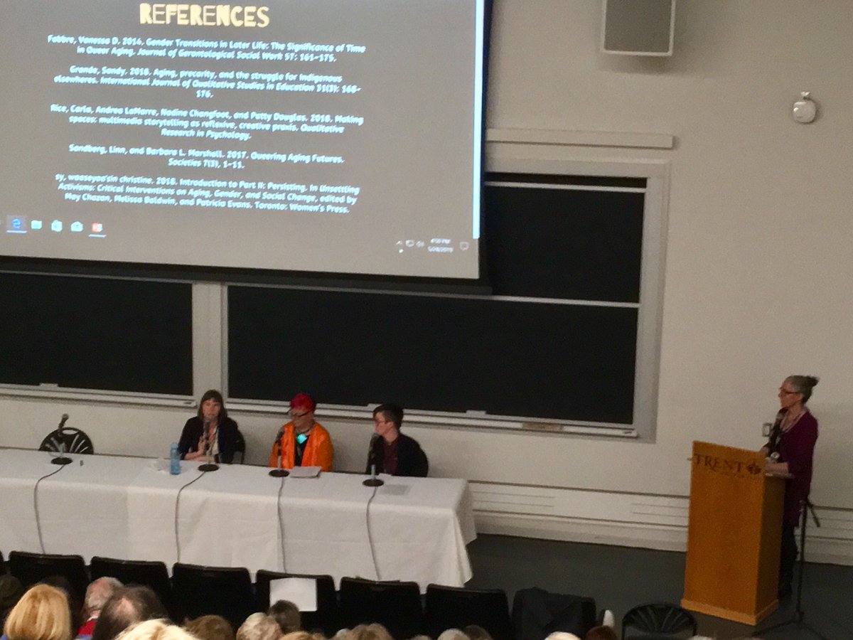 nicoledalmer's tweet image. “Being transformed by research is a responsible response when doing research &amp;amp; being in relationship with other people” - Jenn Cole of @agingactivisms #TrentAging2019