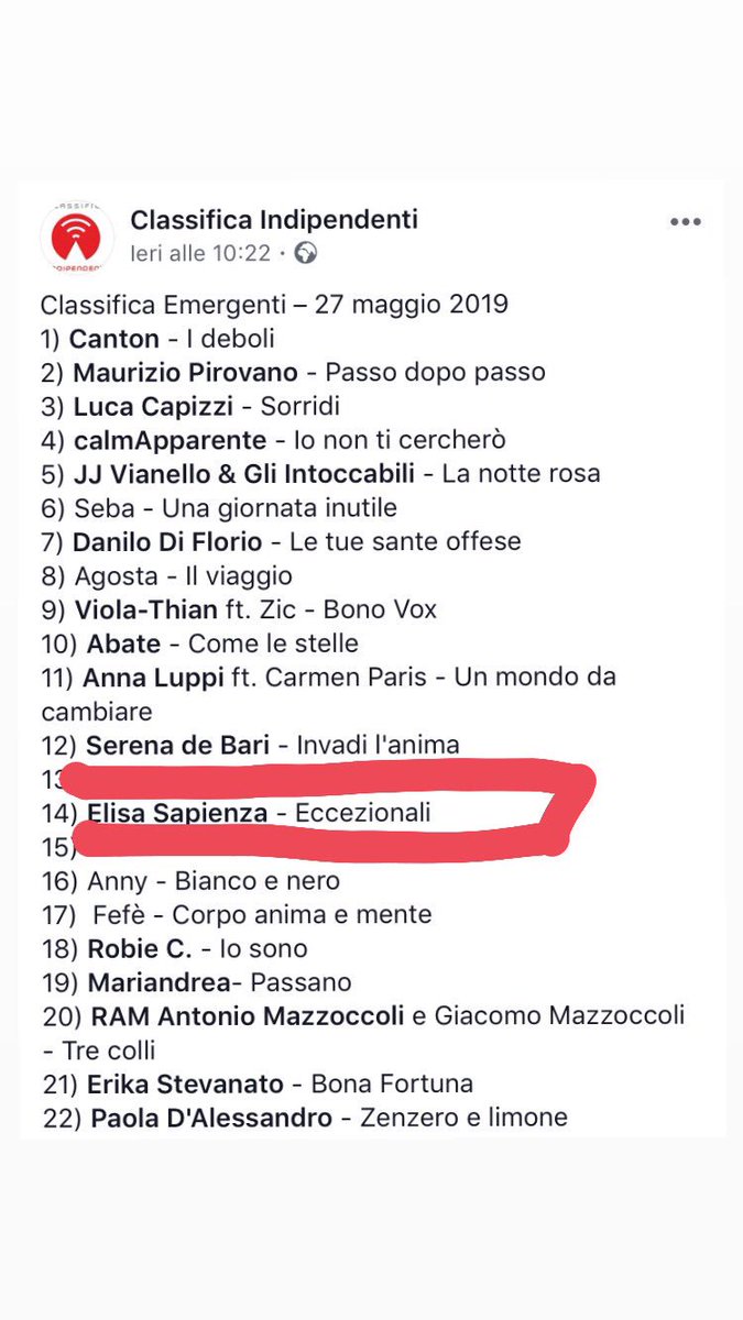 elisapienza's tweet photo. 14esimi su 40.
A una settimana dall’uscita di #eccezionali https://t.co/GbfnyUR5b8