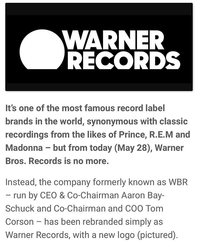 Rap_Resources's tweet photo. The end of an era. Warner Music Group and Warner Bros Records will be known going forward as “Warner Records.” #MaybeTheyCanDoBetterWithHipHopNow #Branding #Brand #MusicIndustry #MusicBusiness #WarnerBros #Warner #WarnerRecords #MBW #MusicBusinessWorldwi… https://t.co/Zd0zbhz5hr https://t.co/F85nWxnpsU