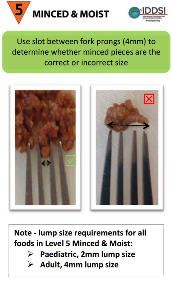 @loquispeech @iddsi_org My understanding of the IDDSI framework is .4x .4mm for minced moist. @iddsi_org
