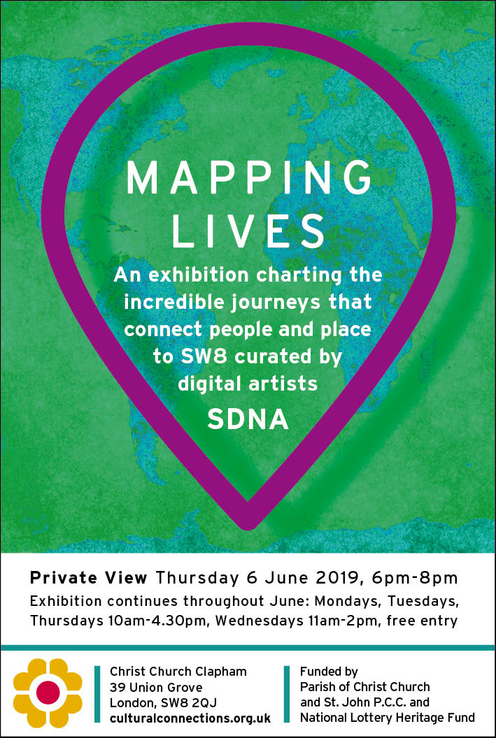 ConnectionsSW8's tweet photo. We are putting the final touches to an exhibition Mapping Lives created with the help of people around Larkhall Pk area on themes of migration &amp; heritage, please take a look @LarkhallFriends @LambethArchives all welcome to the preview on Thur 6 June 6-8pm https://t.co/BEOeZAkU4F