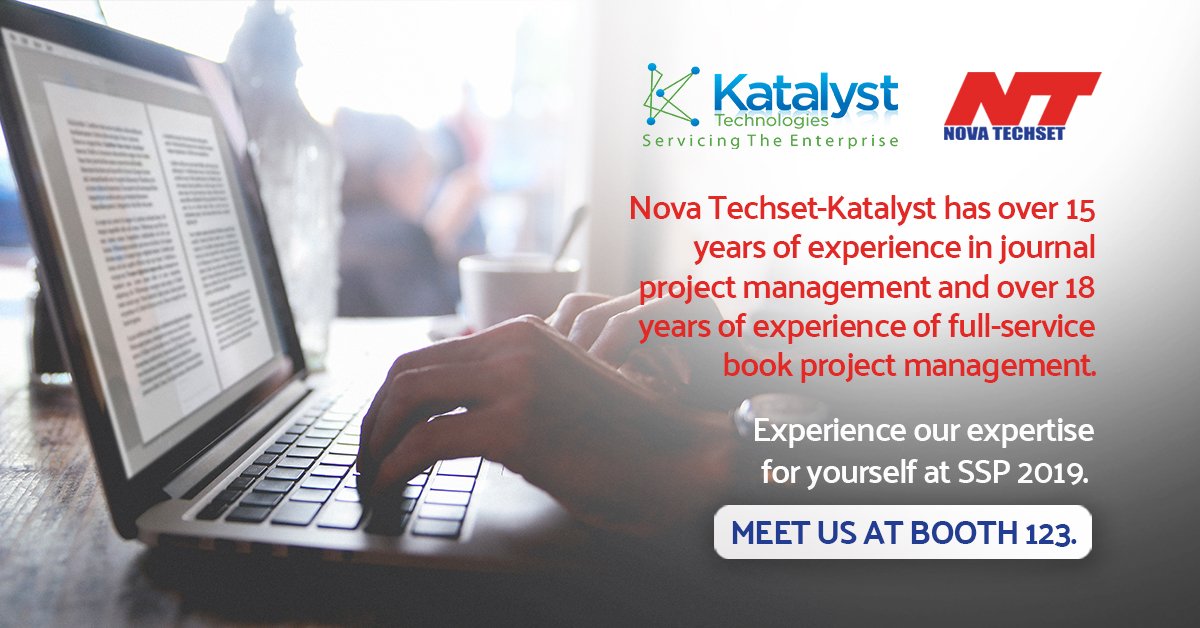 Novatechset's tweet image. We have over 15 years of experience in journal project management and over 18 years of experience of full-service book project management. Experience our expertise for yourself at #SSP2019. Meet us at Booth 123. #journals #projectmanagement #books