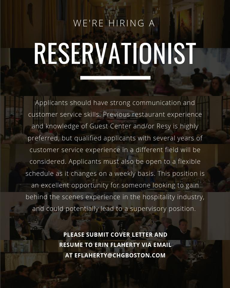 MistralBoston's tweet photo. As a representative of the Columbus Hospitality Group, you will be the first point of contact for many of our guests. We are looking for someone who is able to communicate effectively with genuine hospitality and warmth. #TeamCHG https://t.co/NEPebGgiLT
