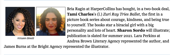 Oh, this is going to be good! Congratulations  <a href="/BriARag/">Bria Ragin</a> @sharonsordo1 <a href="/TamiWritesStuff/">Tami Charles</a> <a href="/HarperChildrens/">HarperKids</a> #kidlit #kidlitart #brightreads