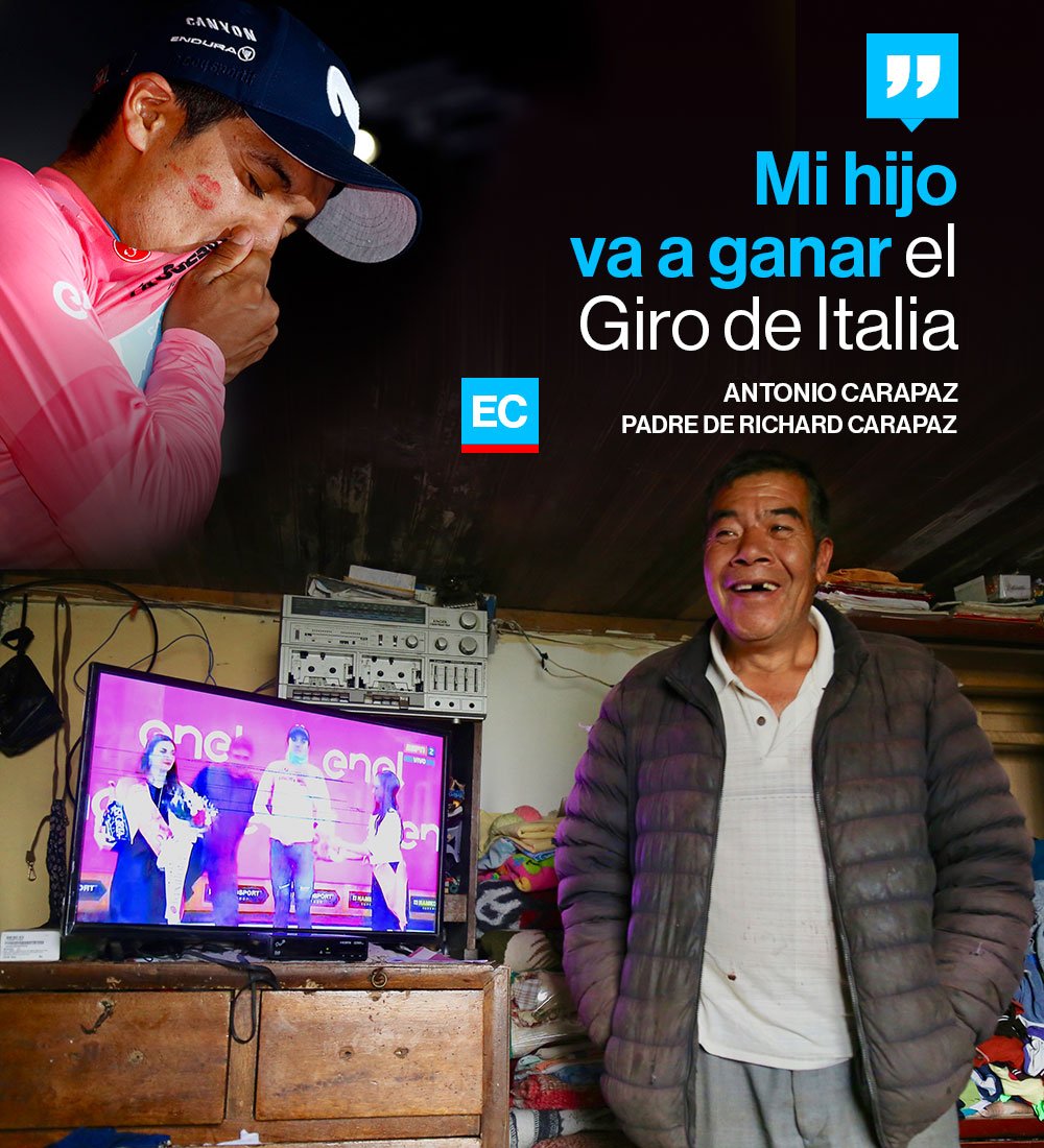 elcomerciocom's tweet photo. #VIDEO | Este martes 28 de mayo del 2019 llegamos hasta la casa de la familia Carapaz, en la comunidad de Playa Alta, en Tulcán. El padre de la ‘Locomotora del Carchi' confía en un exitoso final en el #GiroDeItalia. A la madre le espera otra sorpresa » https://t.co/NGAmvwtHrP https://t.co/Wqem2eDY9V