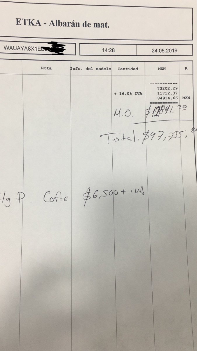 rortiz5's tweet photo. @AudideMexico @audisantafe me roban los faros de un A1 2014 y la agencia de Audi Santa Fe me cotiza en $97 mil la reposición. Quiero pensar que fue un error y no que me quieren robar por segunda vez. #audifail #Audi @Profeco https://t.co/Z0mkrQ78ot