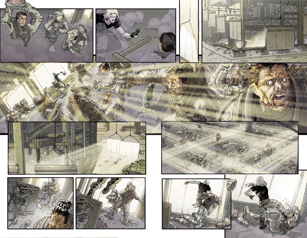 FlavioDispenza's tweet photo. It was amazing coloring Eclipse's final arc! 
Issue 15 was quite challenging but I loved working on the cover and this double splash, hope you liked them too!!
@TopCow @zackkaps @GioTimpano @ImageComics https://t.co/TzHzPeJUs4