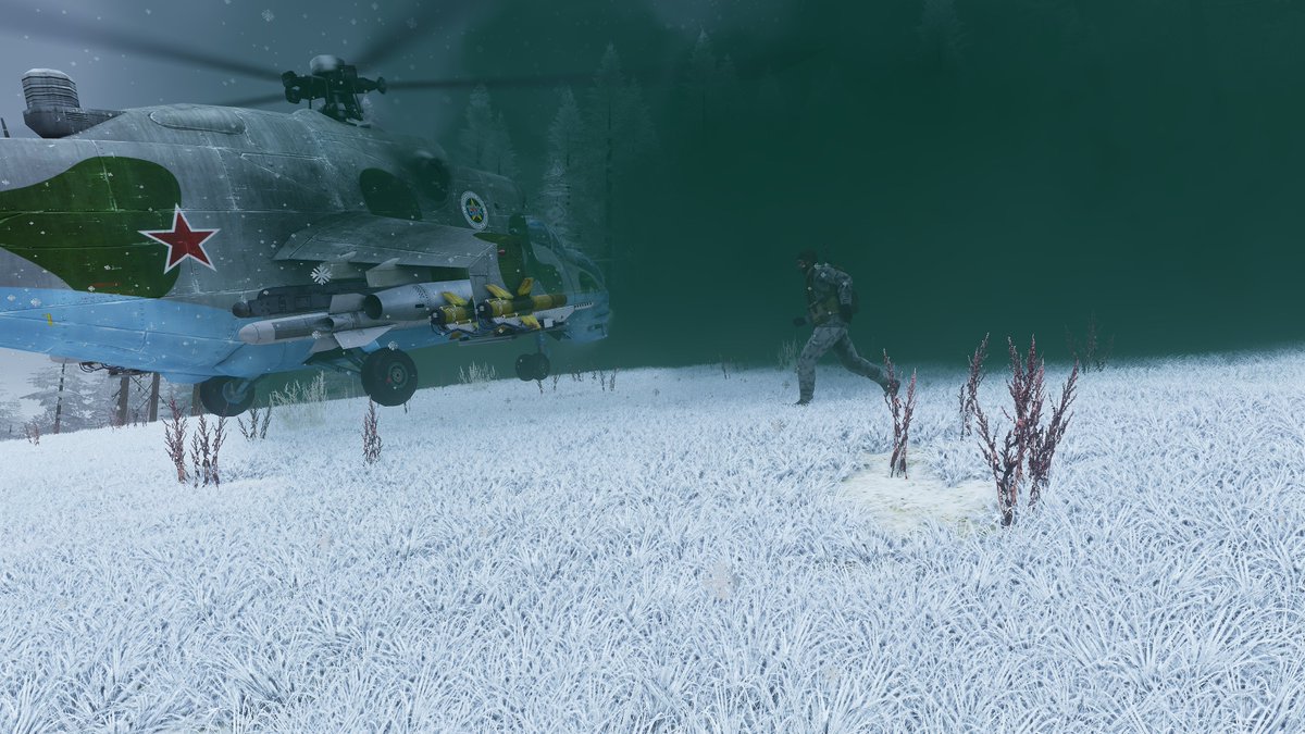 cia_arma's tweet photo. The mission was completed but only two survived the enemy counter attack and managed to board the Hind that supported us. Another thrilling moment in #CiAcoopNight. @Arma3official #arma3 https://t.co/3dexBdsg6h
