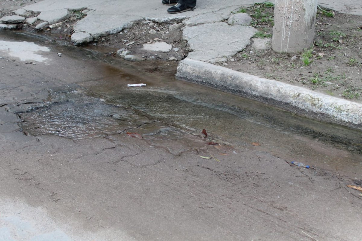 JoseMPazOk's tweet photo. Además, se quejan de las pérdidas de agua potable que hay en la zona. "Es una pena que en algunos lados estén llenando baldes para poder tener agua y aquí corren ríos de agua por las calles", nos dijeron. https://t.co/WO8ixeiGaL