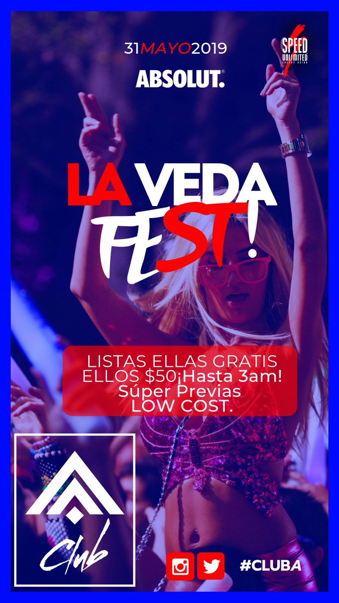 ClubA_Ok's tweet photo. 👑 ¡SORTEO PREMIUM! 👑

🌟5 TICKETS
🌟COMBO SMIRNOFF
🌟5 PULSERAS VIP

(Válido para las 2 Noches)

¡DÁNDOLE RTW A LA AGENDA DEL CLUB! ⤵️

📆 30.05 [#FiestaDeLasPromos]🔥
📆 31.05 [#LaVedaFest]⚡ https://t.co/blx613EAZs