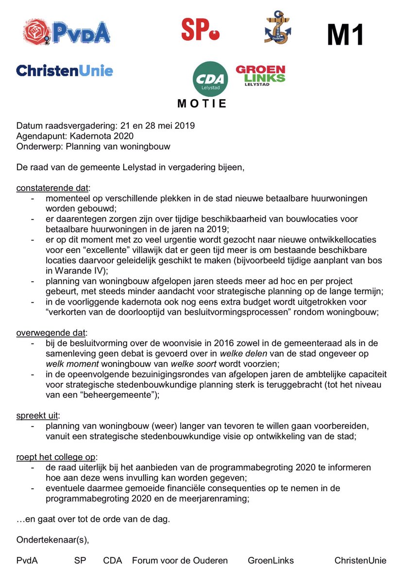 Precies de helft van de <a href="/raadvanlelystad/">Raad van Lelystad</a> was vanavond vóór beter plannen van woningbouwlocaties, en de andere helft tegen. Over twee weken wordt er opnieuw gestemd...