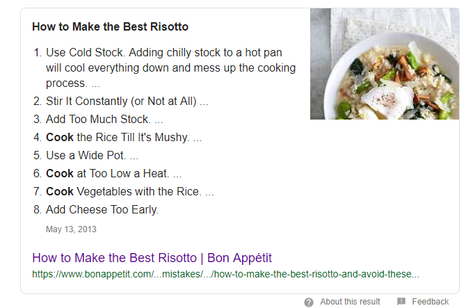 BrittanyZerr's tweet photo. Bon Appetit actually has each of these crossed out in their article with an explanation as to why you SHOULDN'T do this when cooking risotto. 🤣 https://t.co/MdU2YfMALM